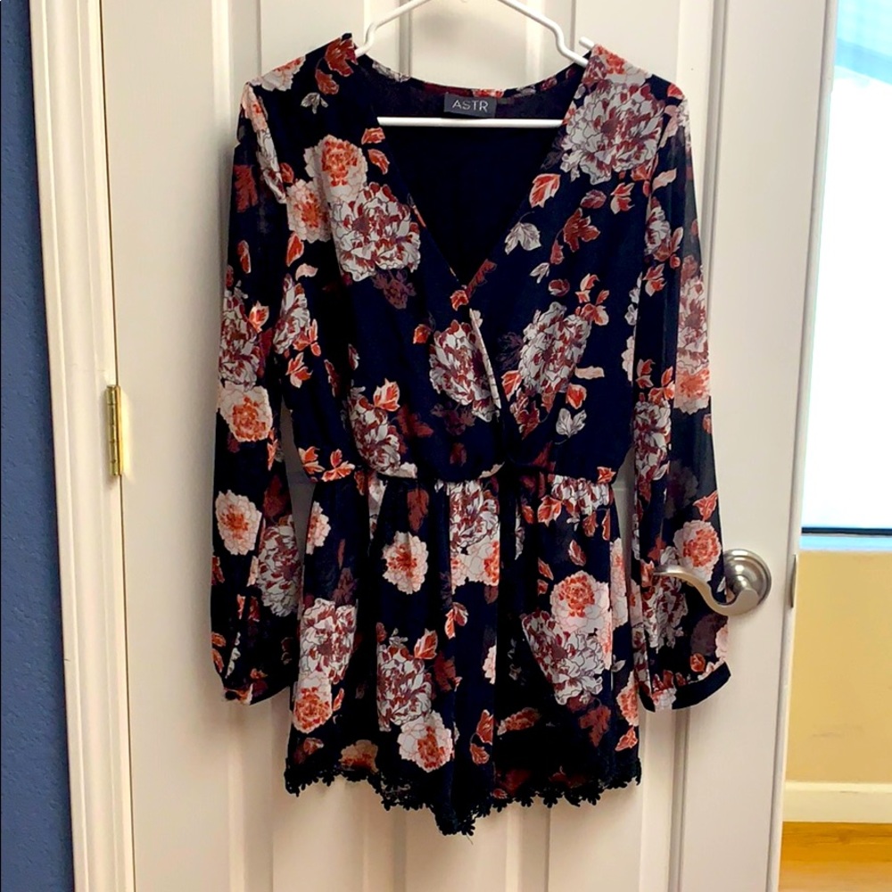 Black floral romper